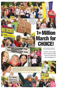 collage of images from the women's rights march