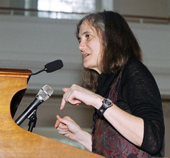 amy goodman speaking from the podium