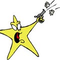 yellow star shooting a gun