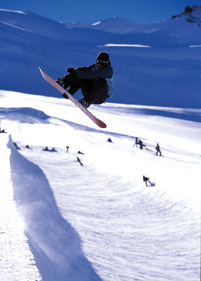 Kelly Clark practicing on the halfpipe