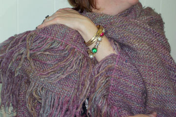 woman wrapped in shawl